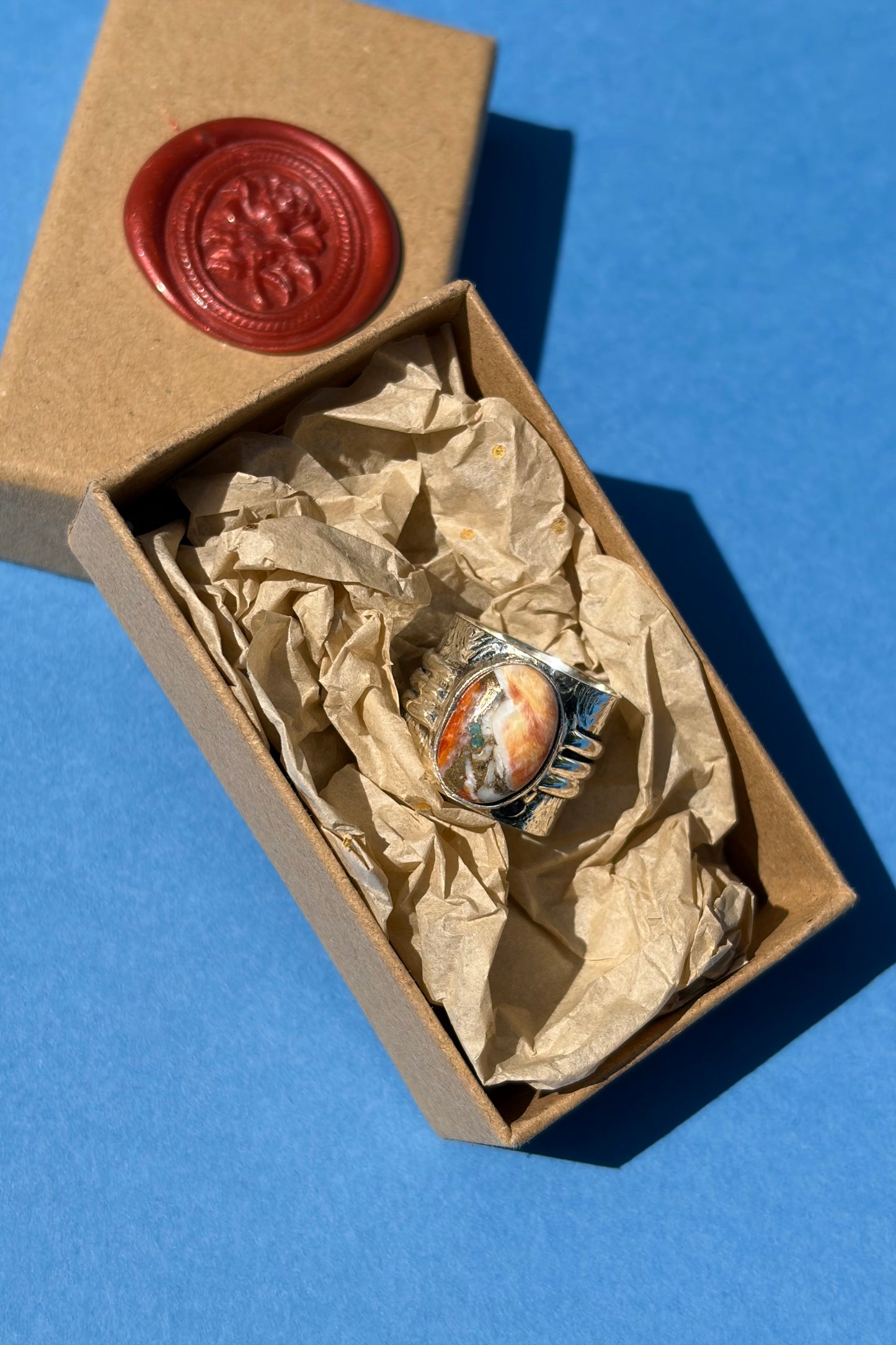 Oyster Copper Turquoise Ring
