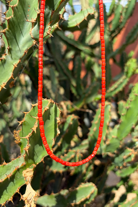 Red Coral Beaded Necklace