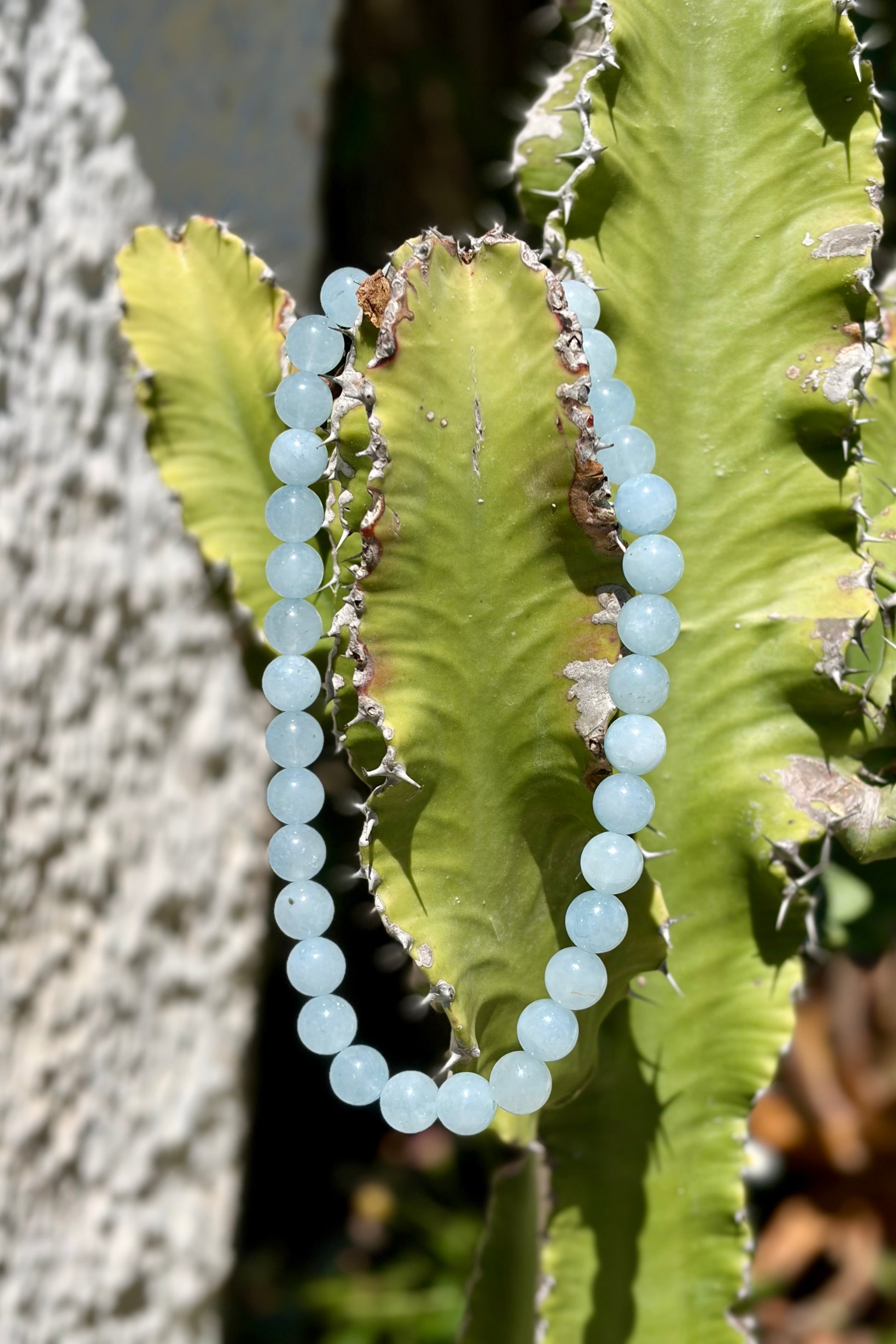 Aquamarine Necklace with a silver clasp