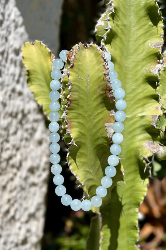 Aquamarine Necklace with a silver clasp