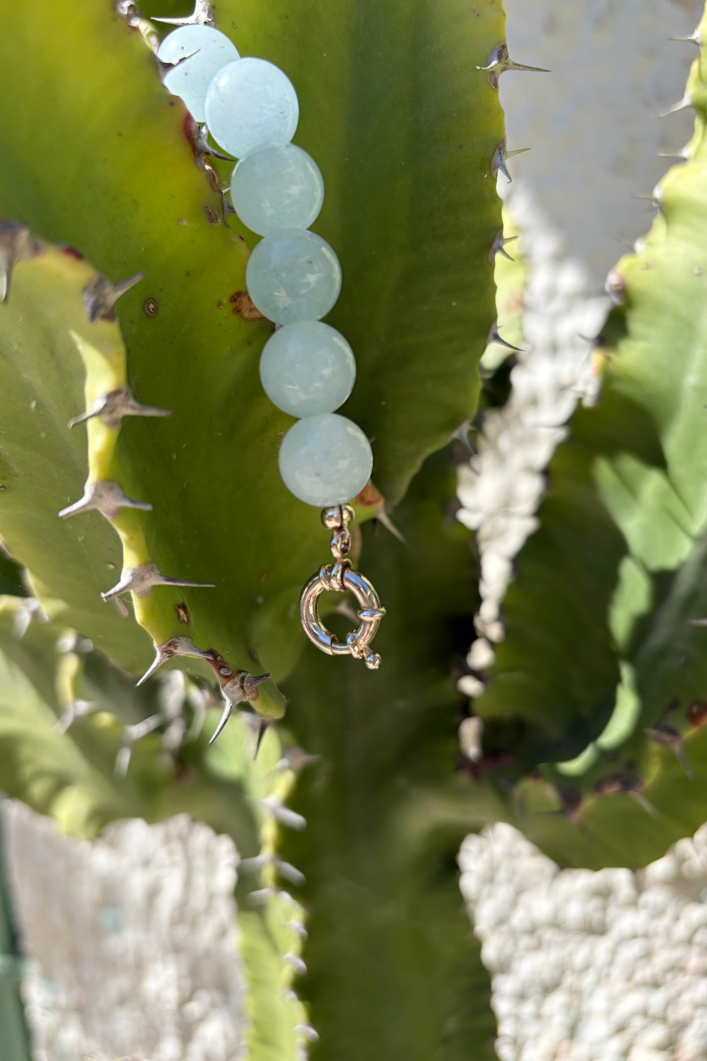 Aquamarine Necklace with a silver clasp