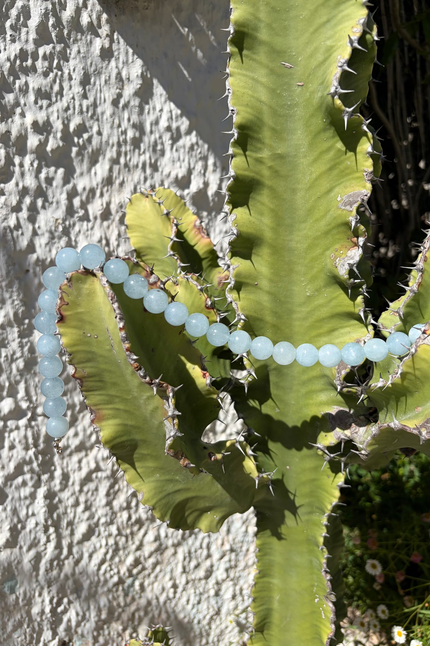 Aquamarine Necklace with a silver clasp