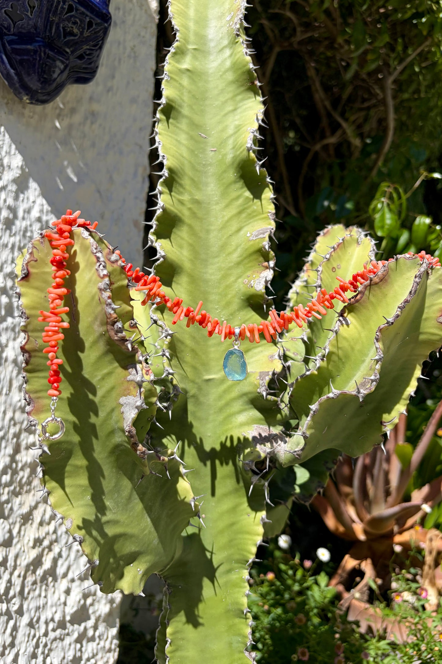 Coral & Aquamarine Necklace