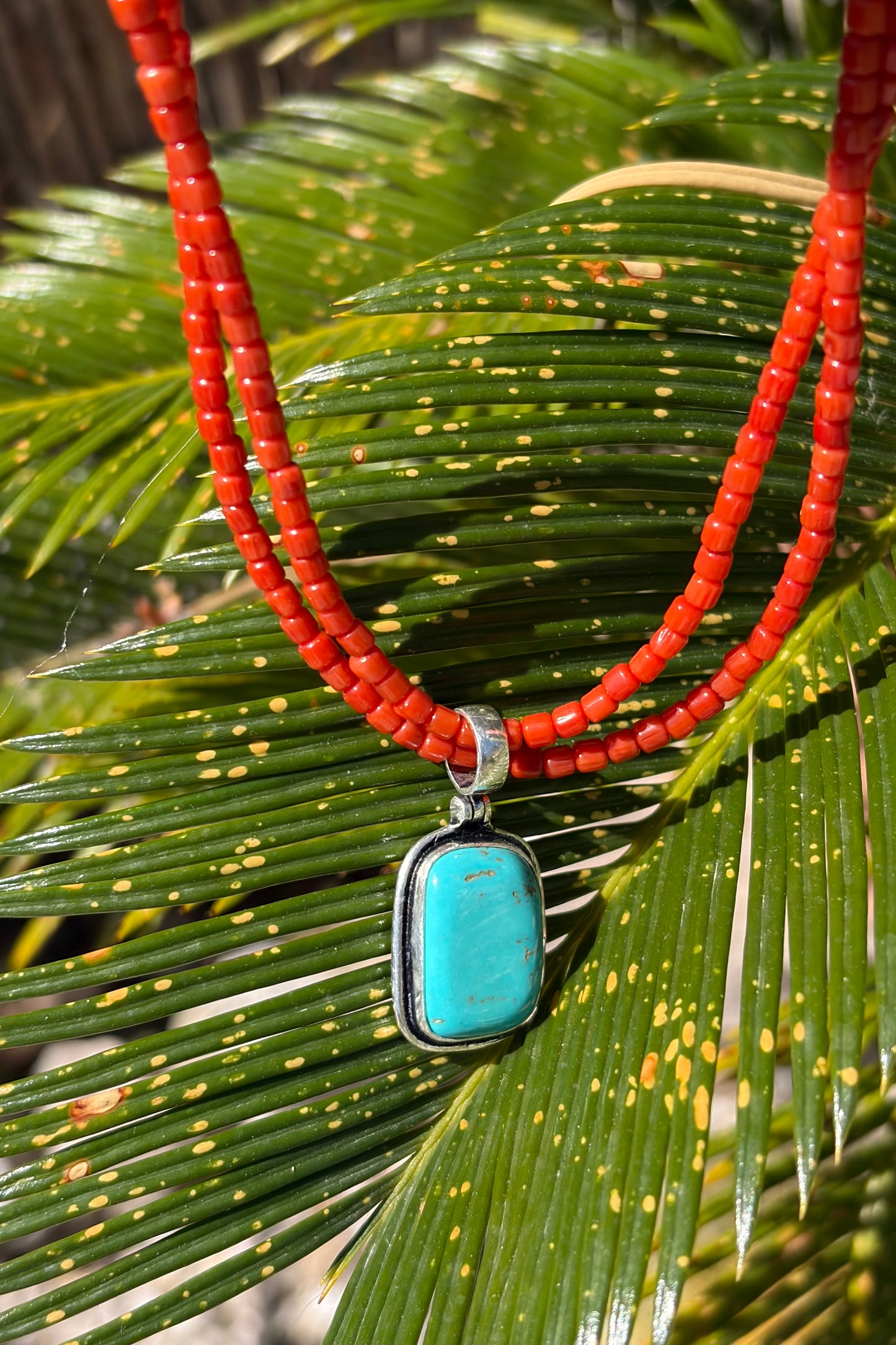 Turquoise & Coral Beaded Necklace