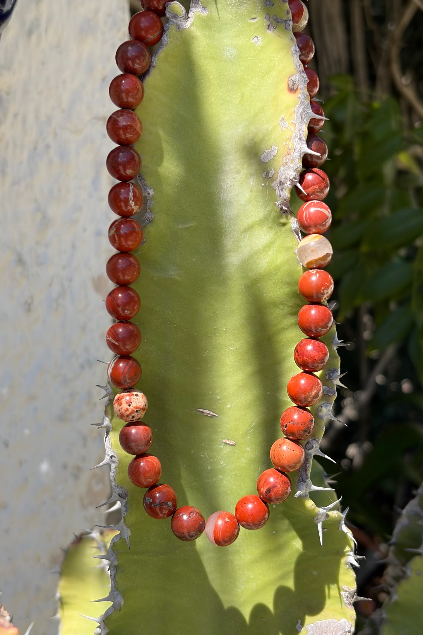 Red Jasper Necklace with Sterling Silver Clasp