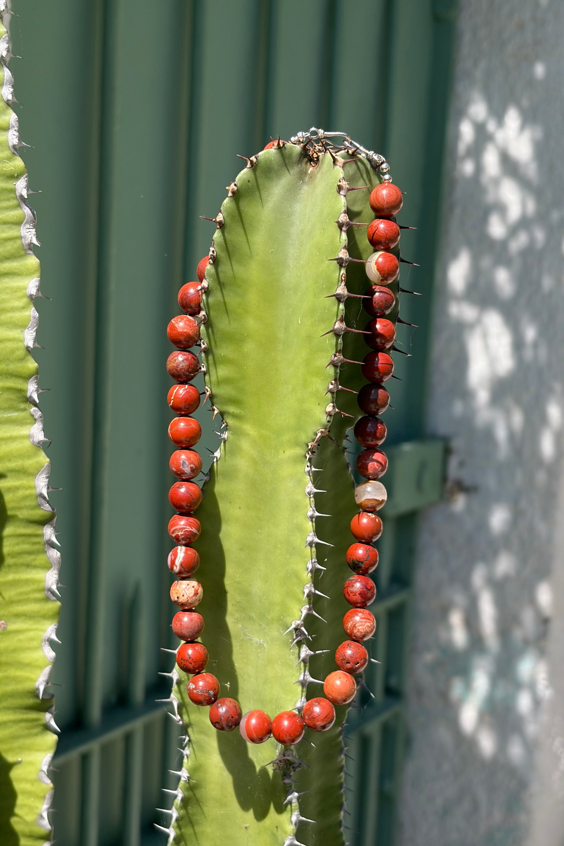Red Jasper Necklace with Sterling Silver Clasp