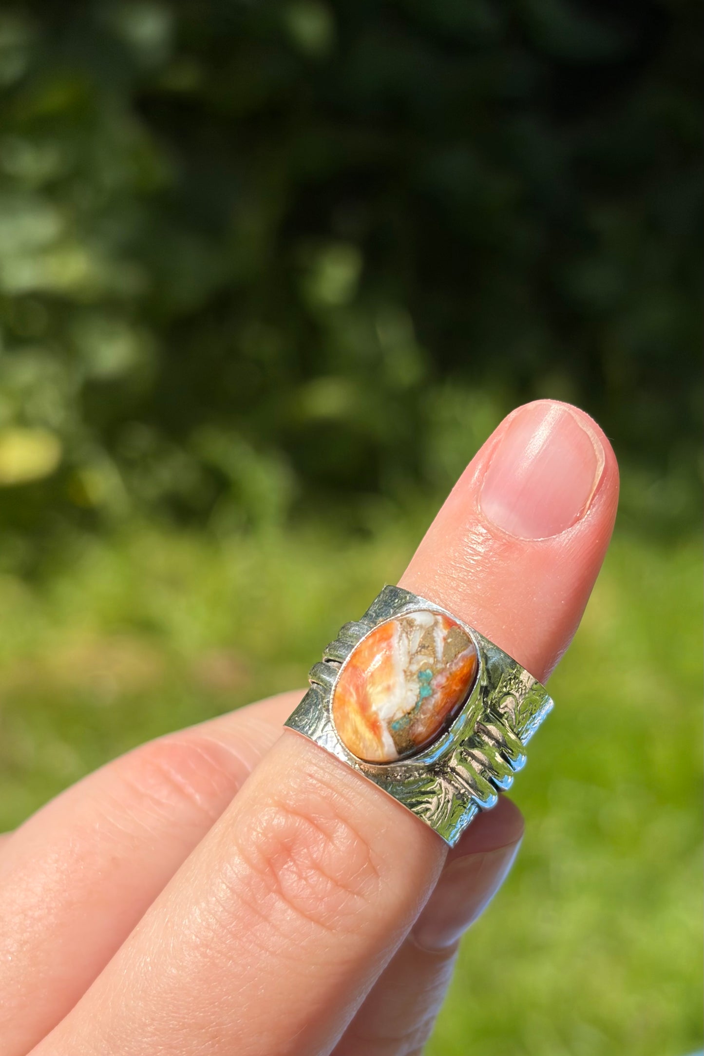 Oyster Copper Turquoise Ring