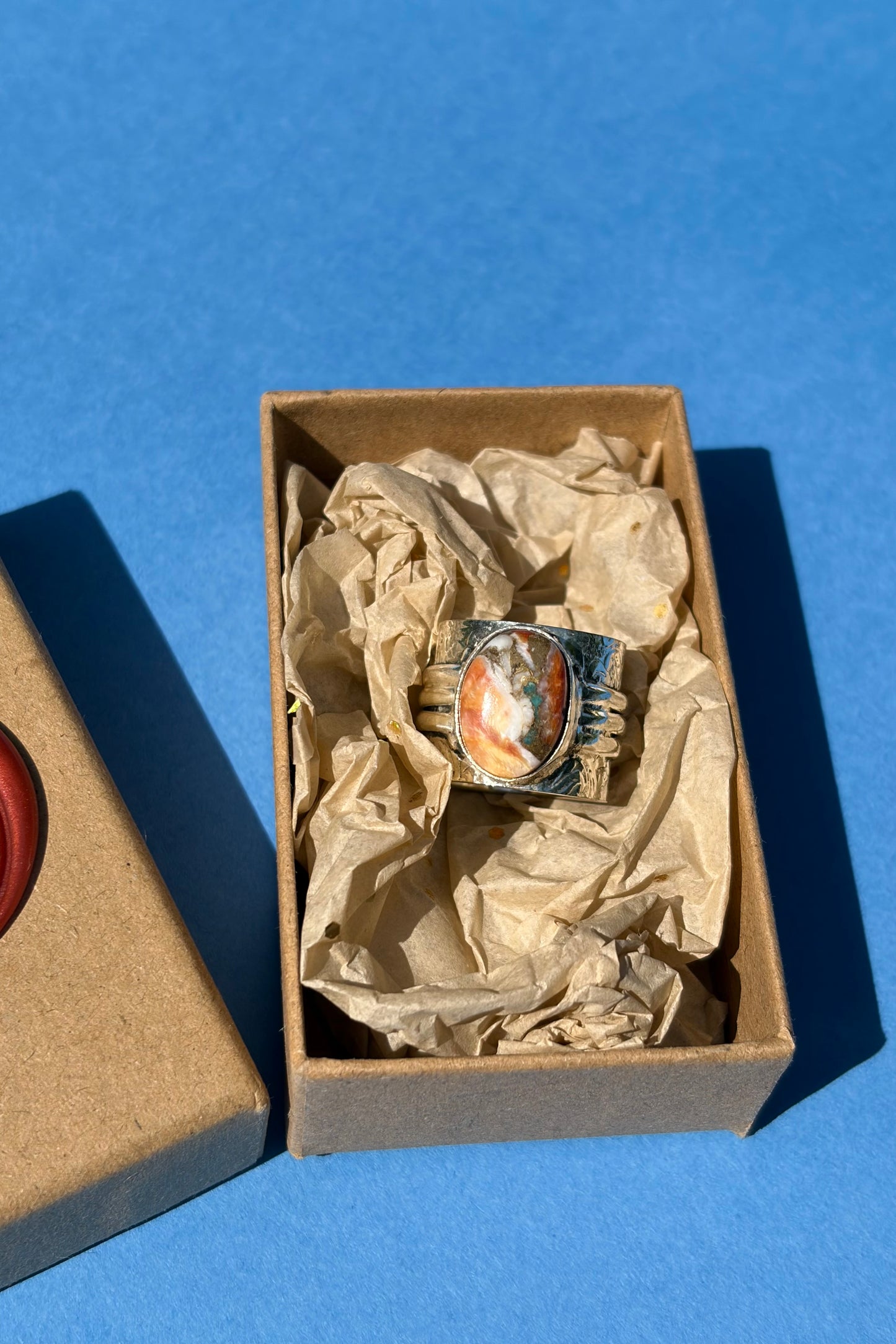 Oyster Copper Turquoise Ring