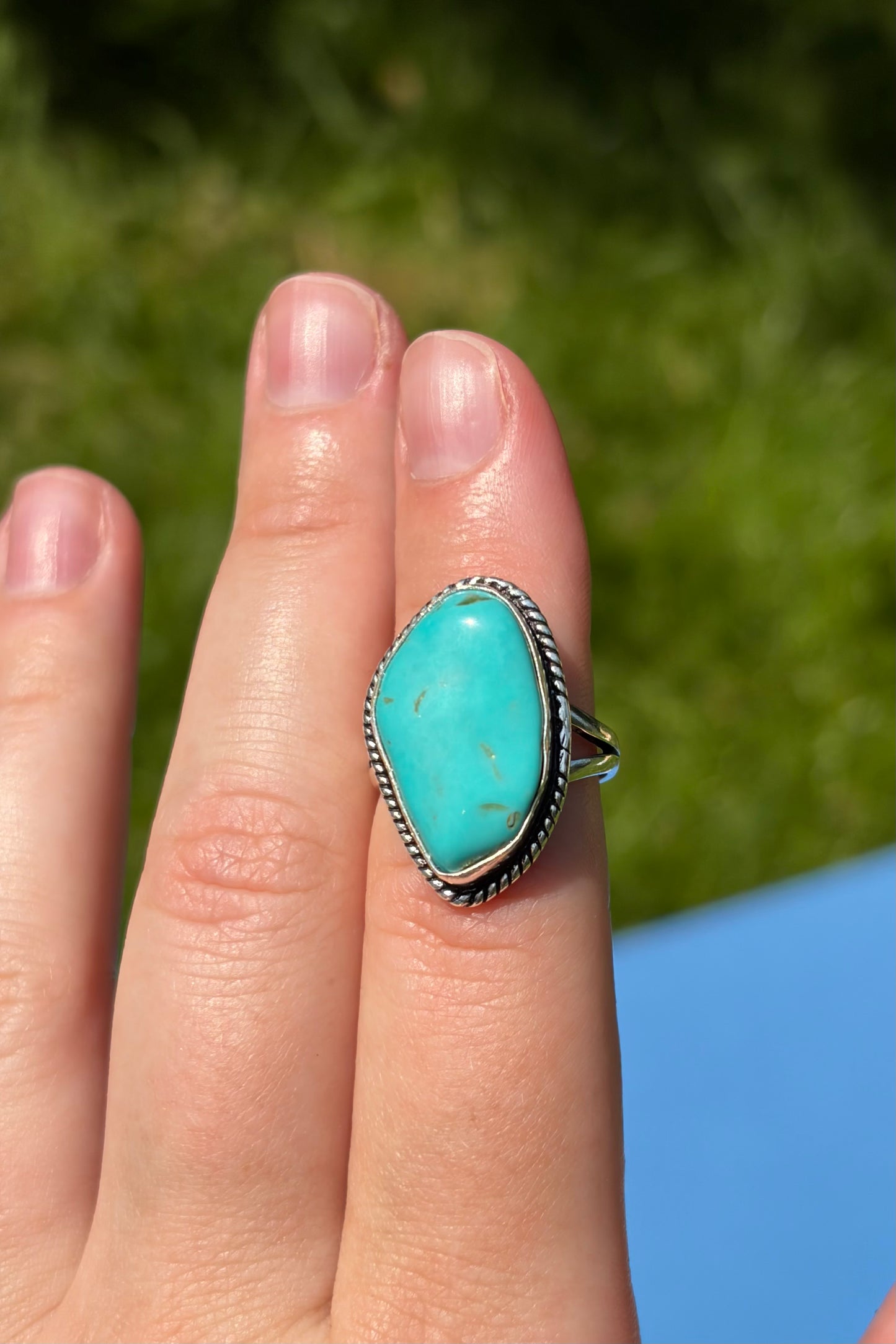 Turquoise Tale Ring in Sterling Silver