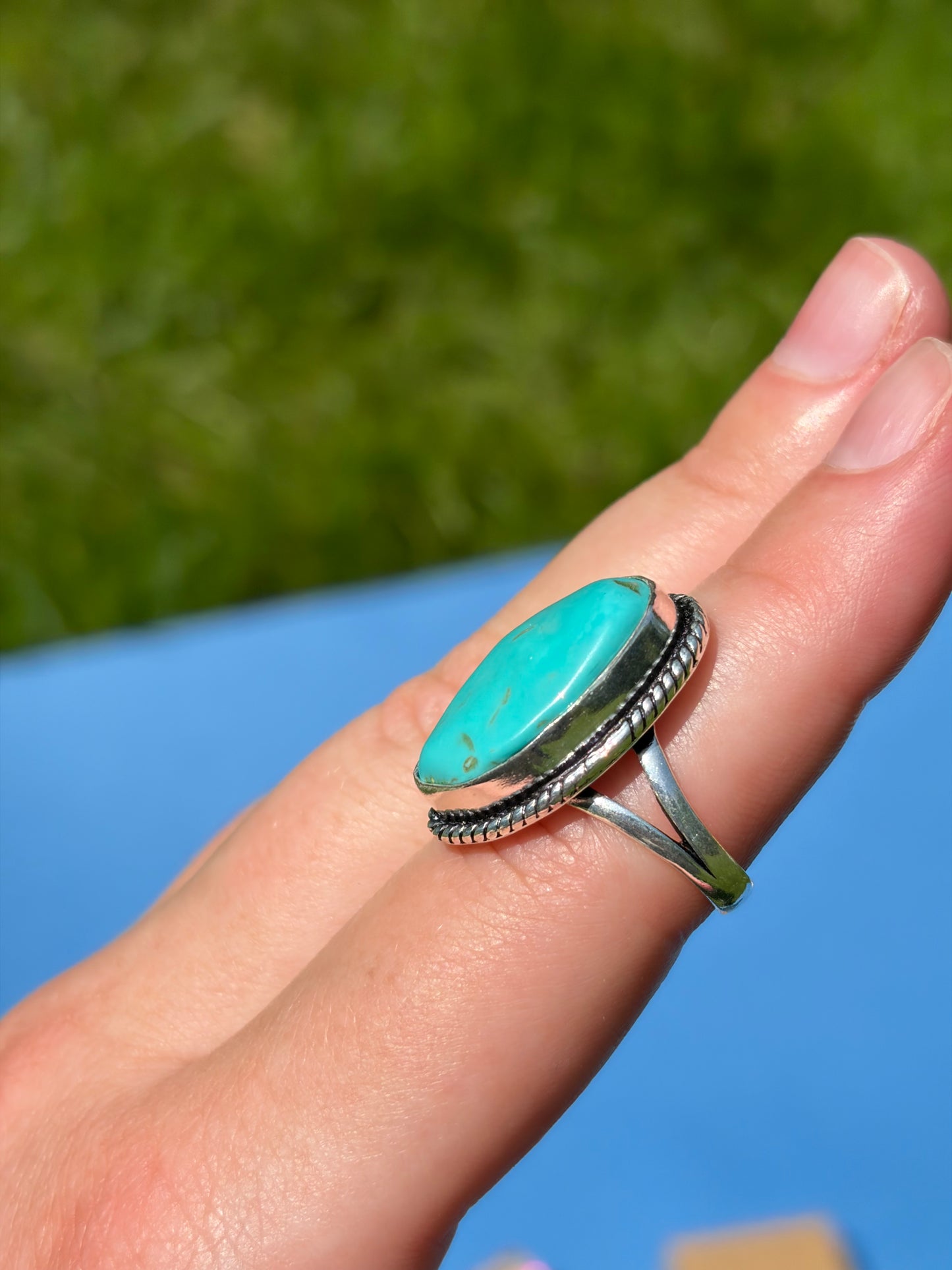 Turquoise Tale Ring in Sterling Silver