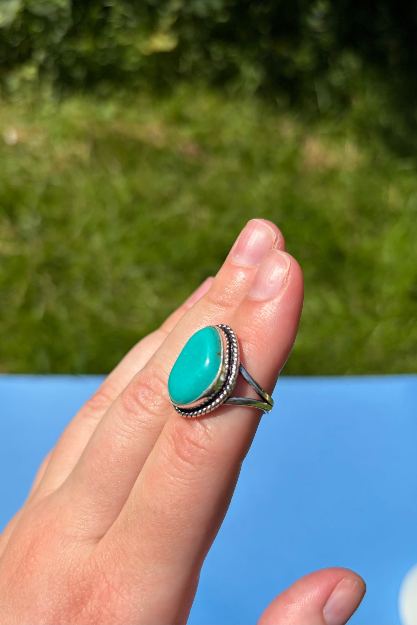 Turquoise Tale Ring in Sterling Silver