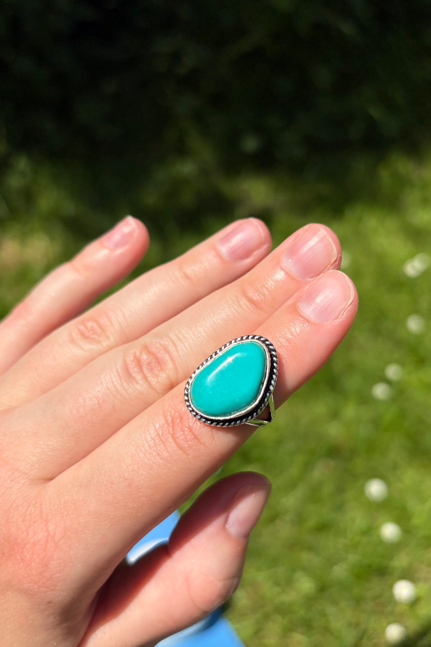 Turquoise Tale Ring in Sterling Silver