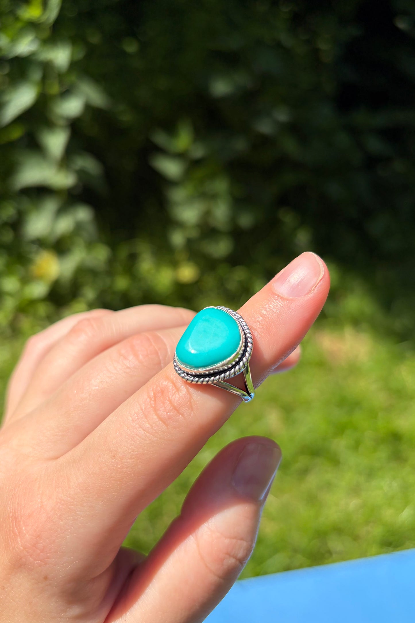 Turquoise Tale Ring in Sterling Silver