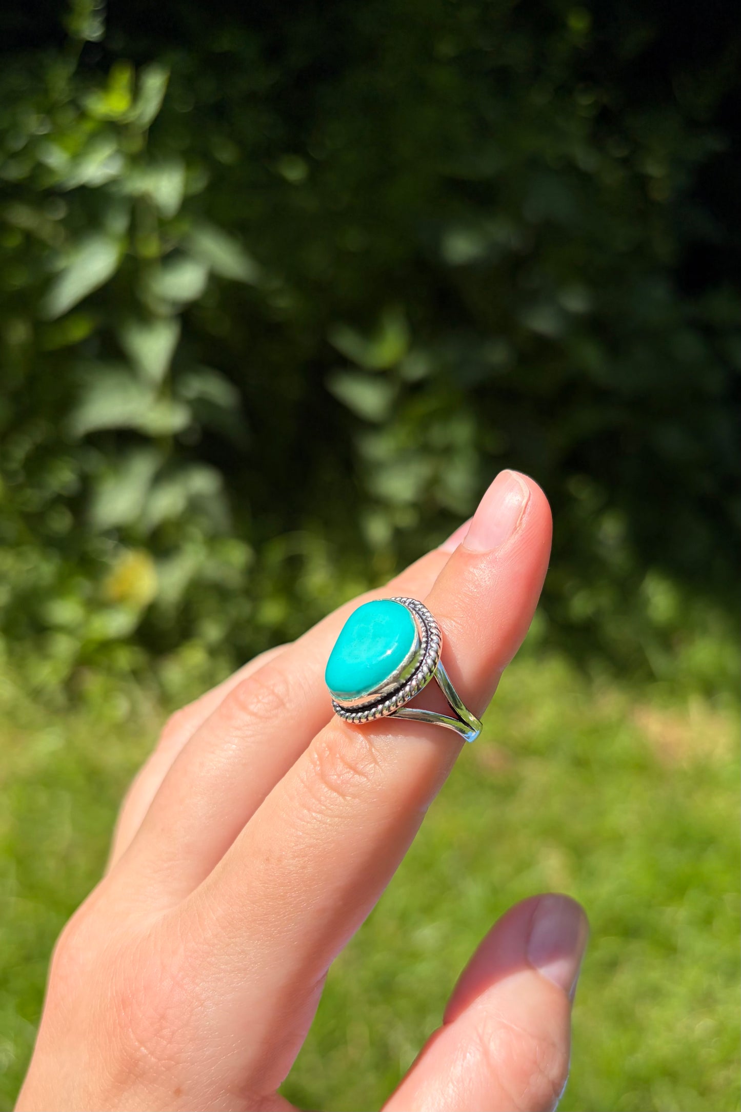 Turquoise Tale Ring in Sterling Silver