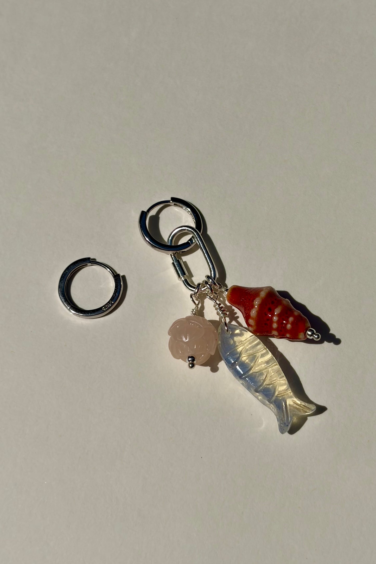 Sterling Silver Hoop Earrings with Charms