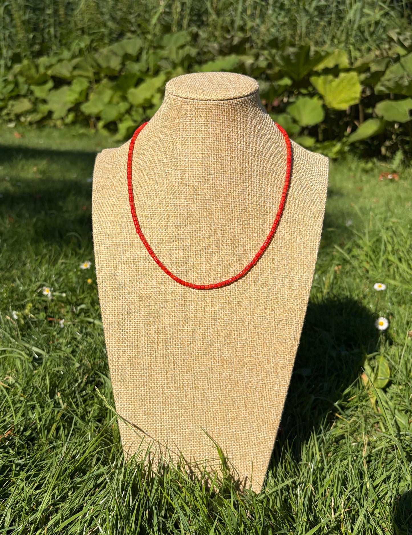 Red Coral Beaded Necklace