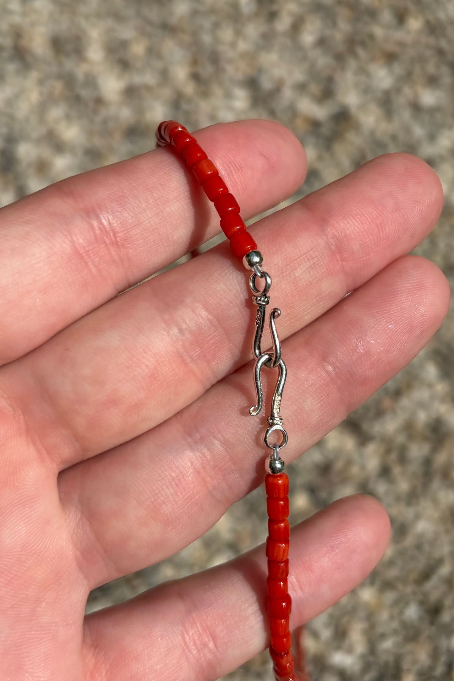 Red Coral Beaded Necklace
