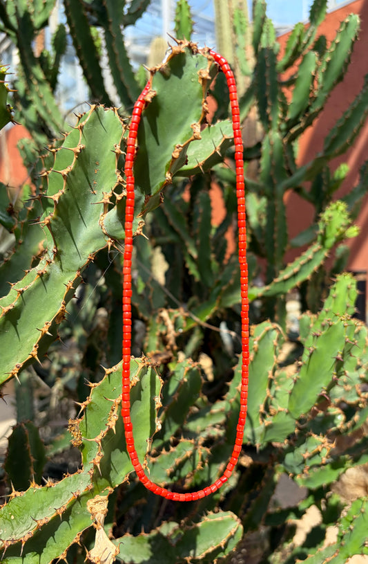 Red Coral Beaded Necklace