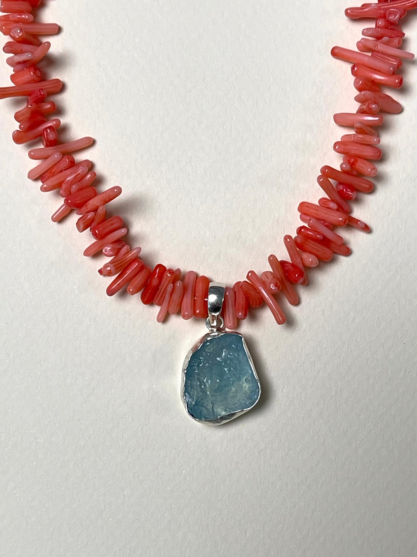 Coral & Aquamarine Necklace